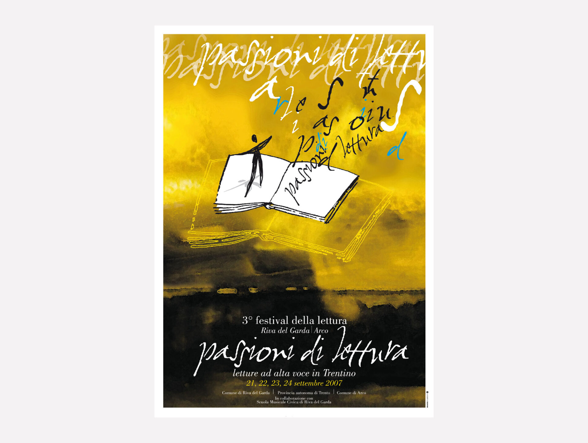 illustrazione per manifesto ad acquerello e tecnica mista creato per manifestazione festival della lettura da diadestudio agenzia grafica di arco trento rovereto