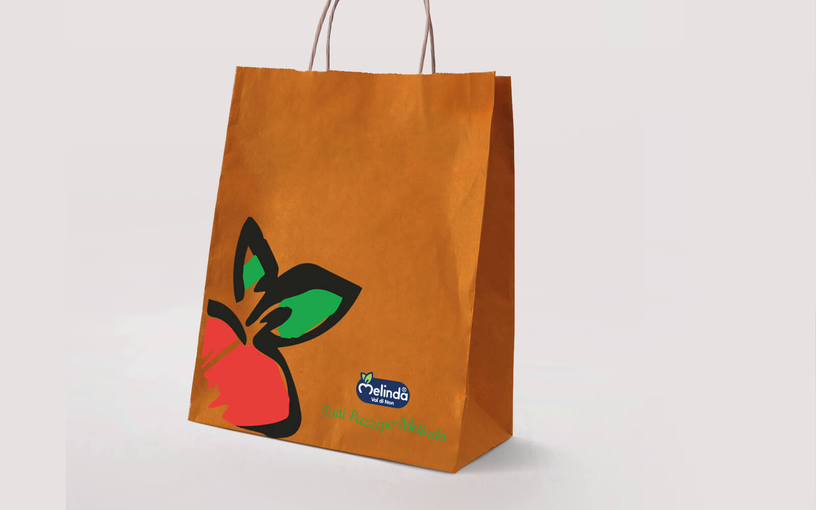 progetto grafico per sacchetto alimentare per il punto vendita Mondo Melinda