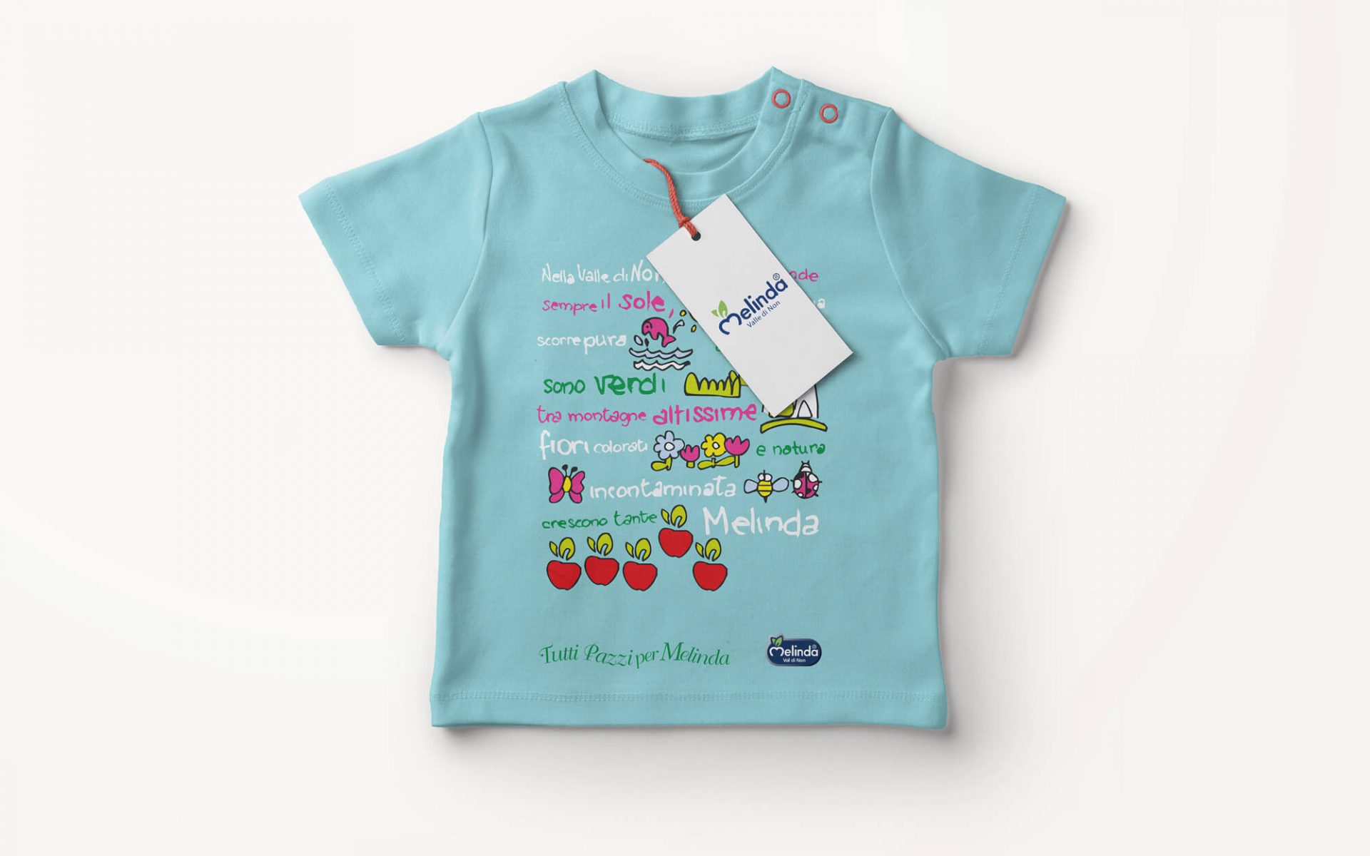 illustrazione per t-shirt bambino creata per melinda, progetto grafico studio grafico diade arco trento