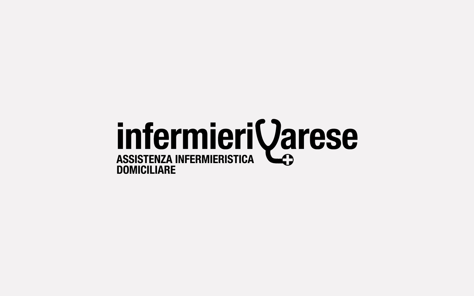 marchio in bianconero per azienda Infermieri Varese, creato dalla agenzia grafica diadestudio arco di trento