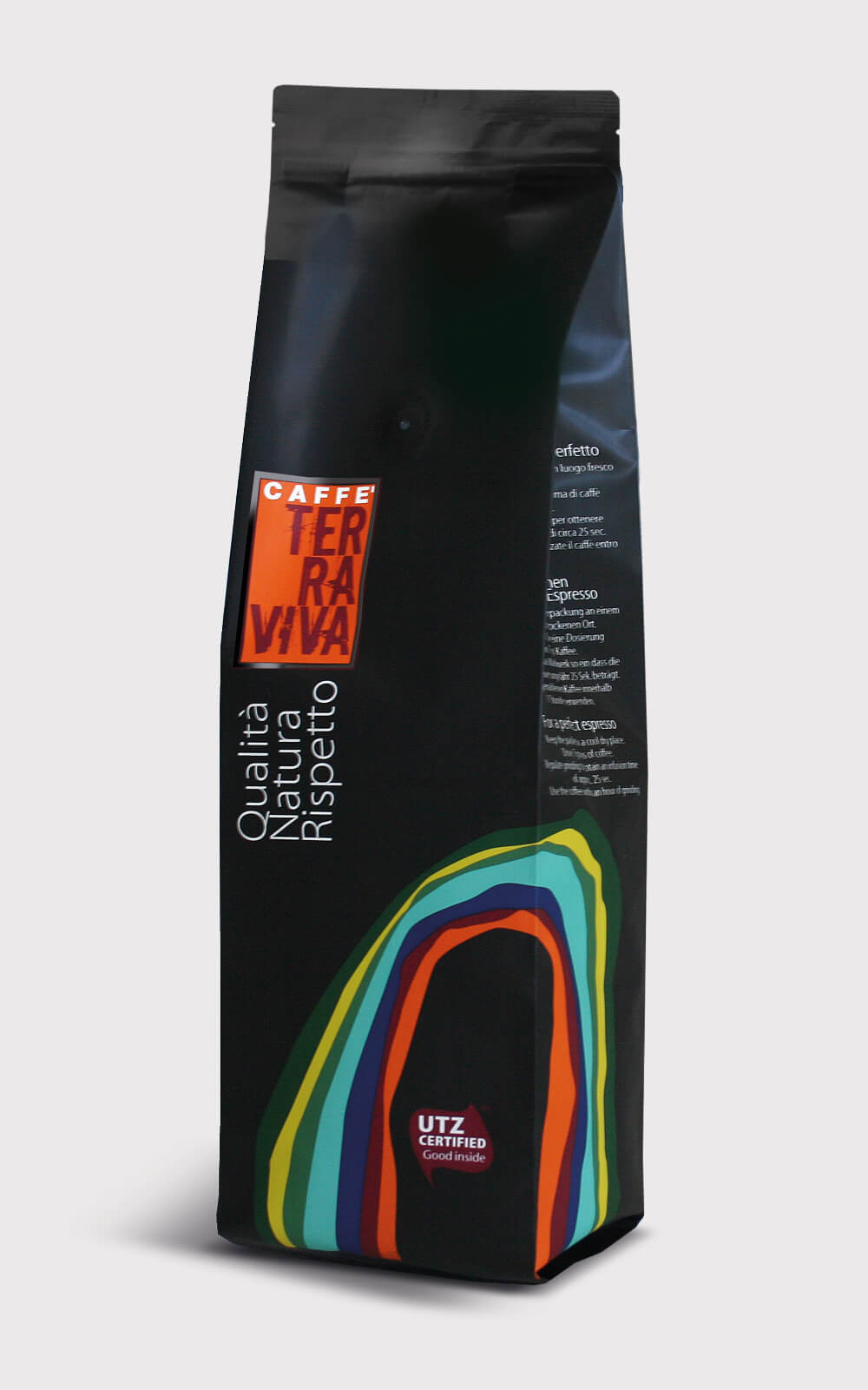sacchetto caffè terraviva, progetto packaging creato da diade studio agenzia di comunicazione arco trento