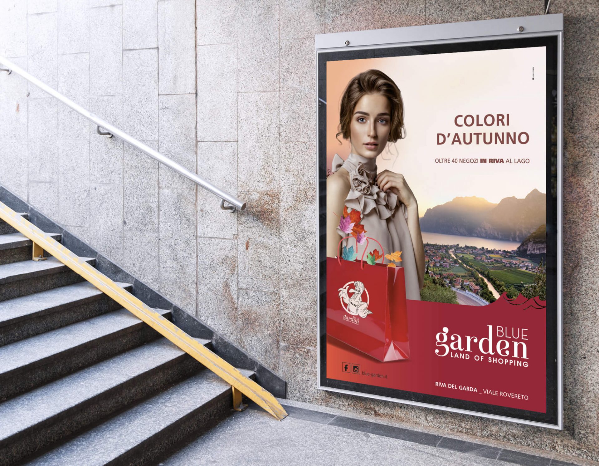 centro commerciale blue garden, poster per la campagna autunno inverno ideato dalla agenzia di comunicazione diade arco trento