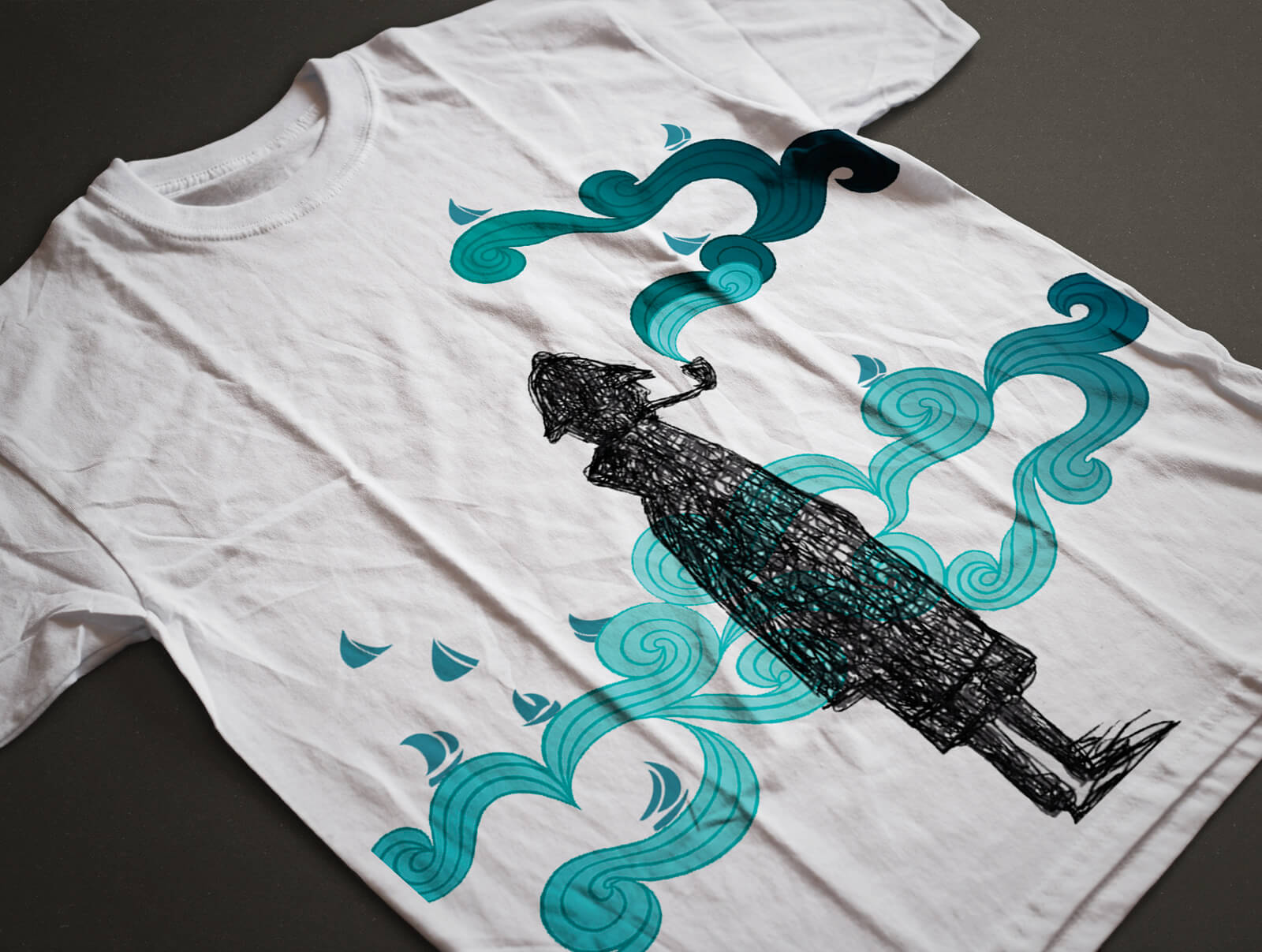 progetto per t-shirt stampata sul fronte, illustrazione diadestudio arco trento