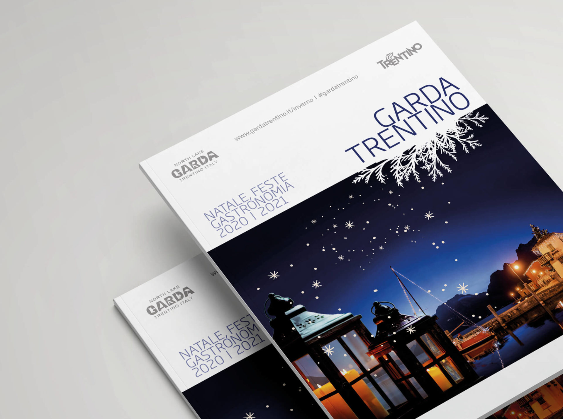 dettaglio copertina eventi di natale della brochure promozionale garda trentino, progetto grafico diadestudio arco di trento