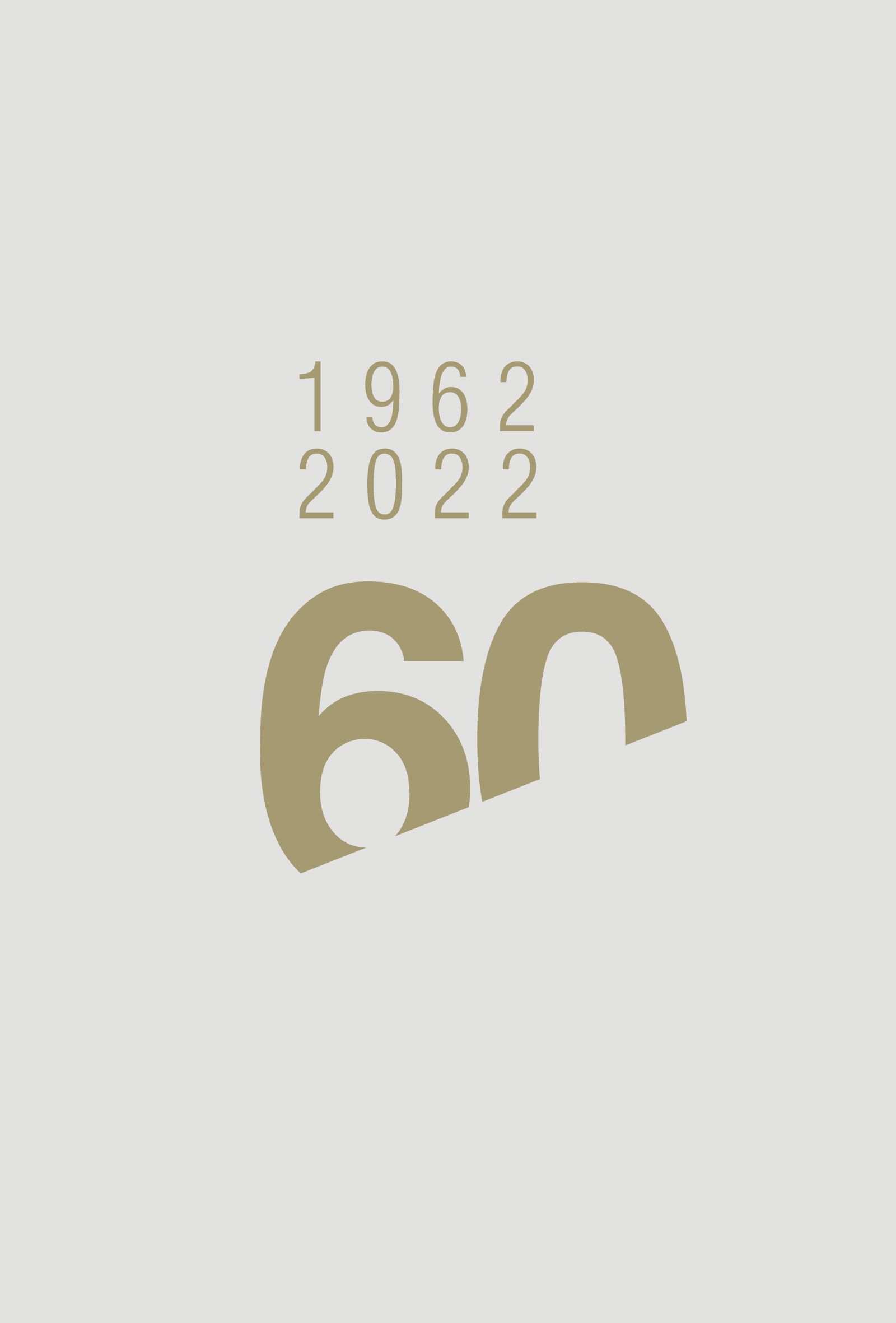 progetto grafico per logo anniversario aziendale impresa edile, in colore oro e grigio.