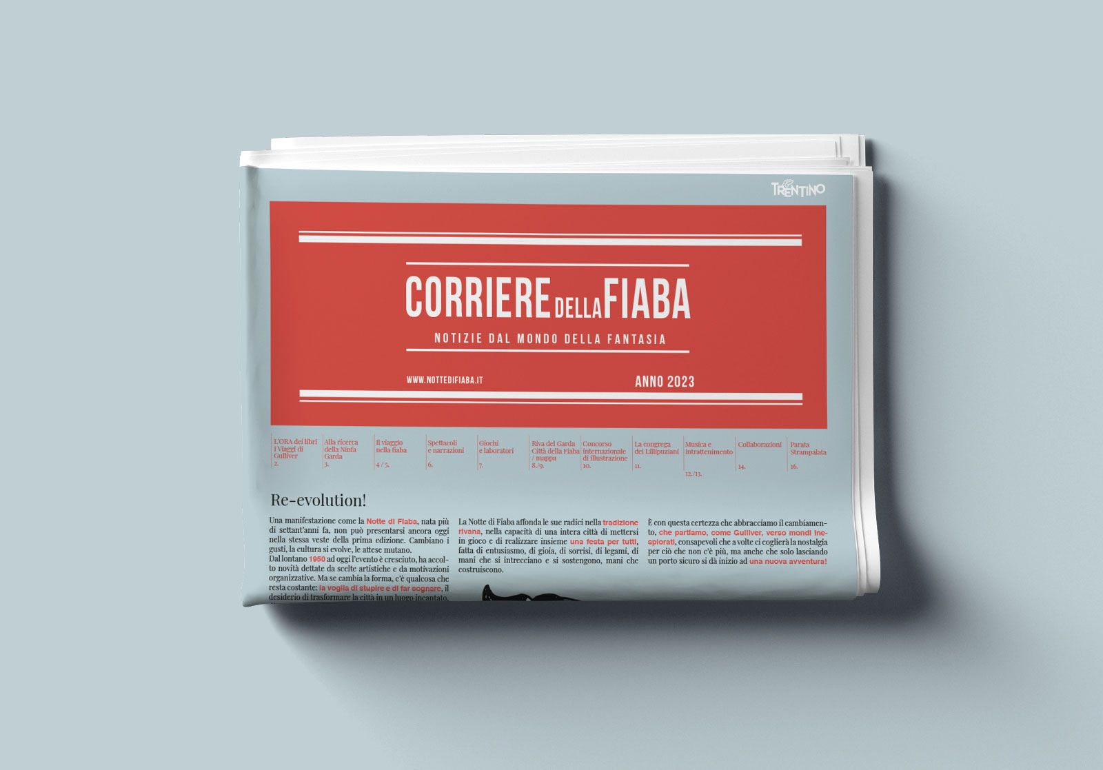 corriere della fiaba, dettaglio del progetto per la copertina